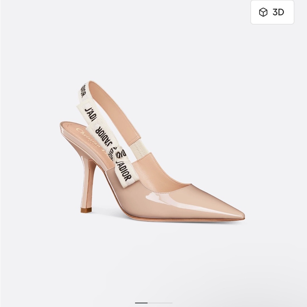 Dior J'Adior Nude Patent Leather Slingback Heels